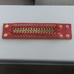 Leather and chains Bracelet